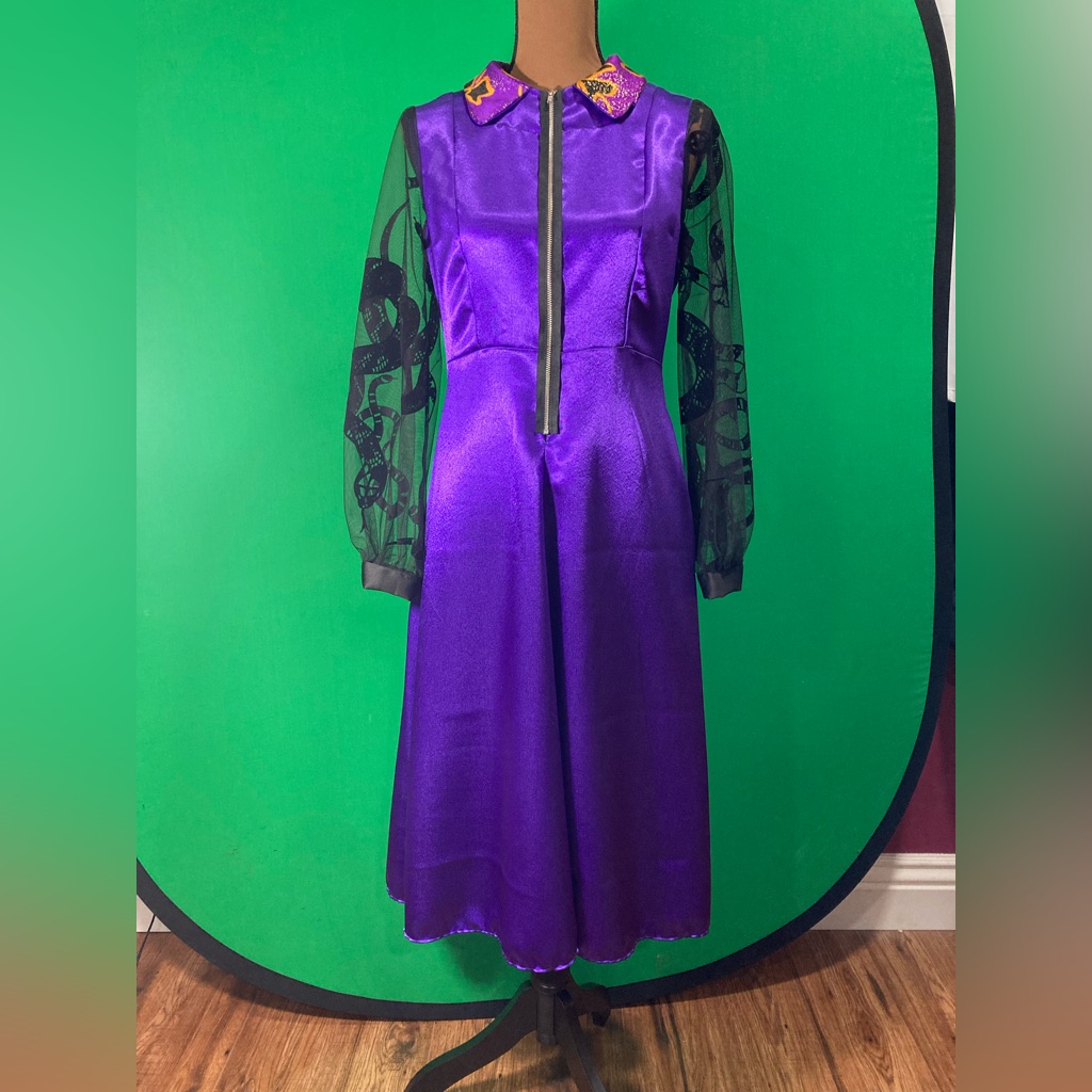 Purple Fit And Flare Dress